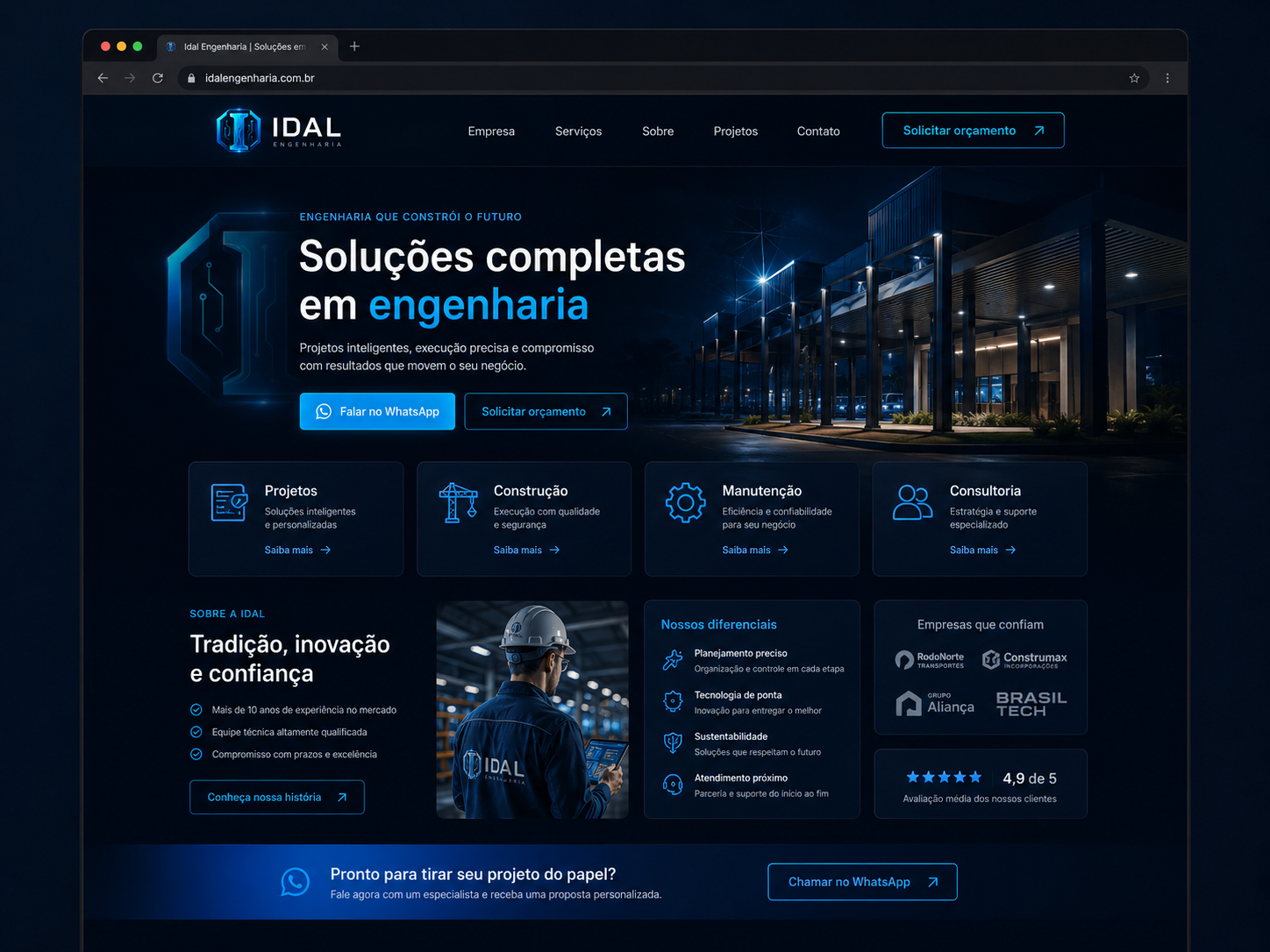 Modelo premium de site institucional para empresa